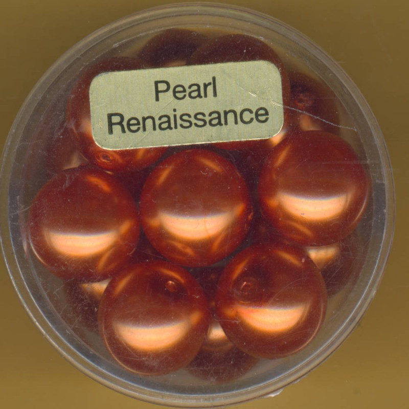 0760-12184 Glaswachsperlen 12mm dunkelorange 14 Stück