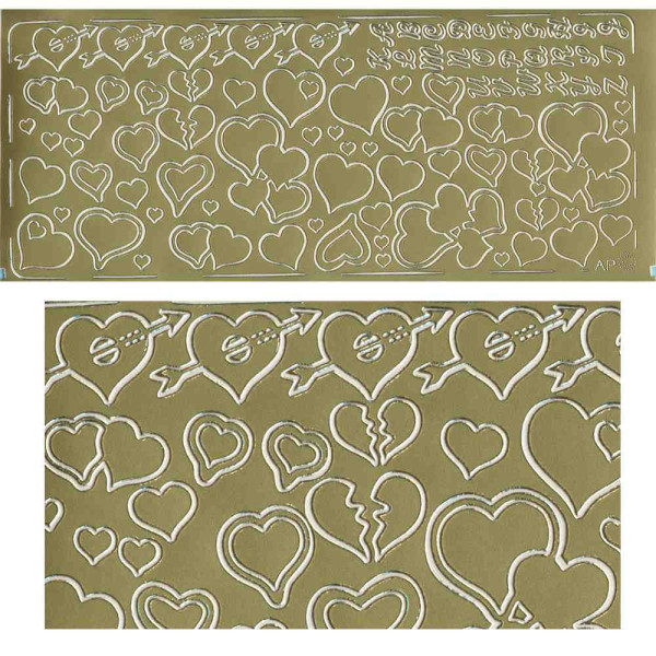 pu033g Sticker Herzen13 gold