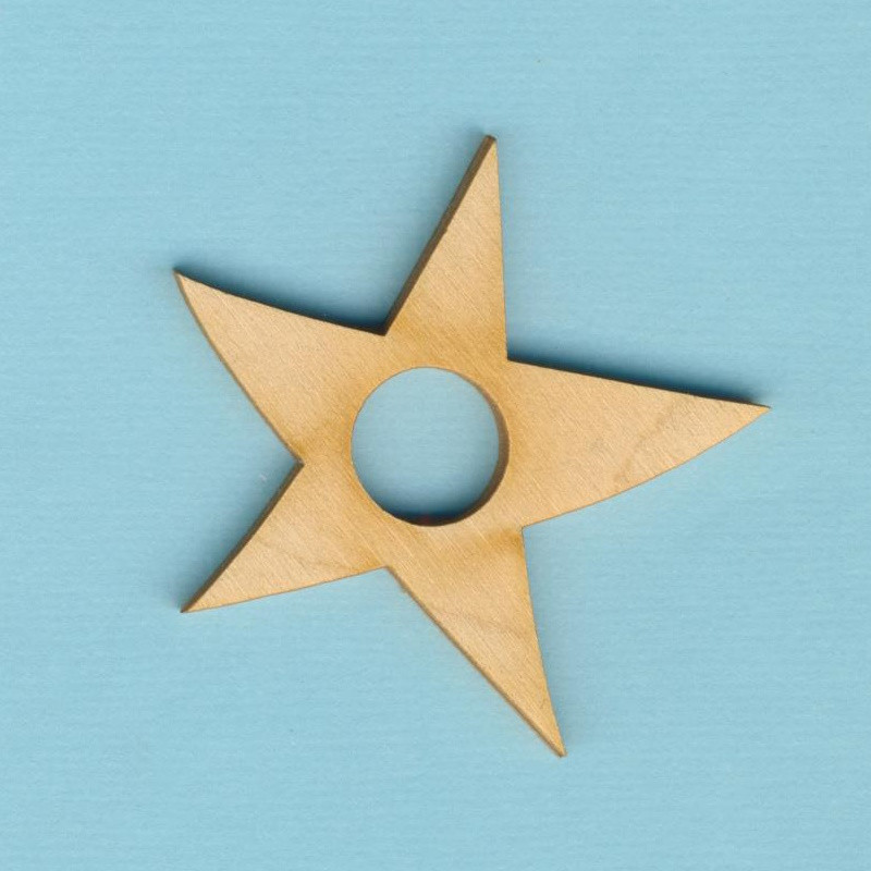 lvh5505 Holz-Deko Säckchenverschluss Stern 5cm