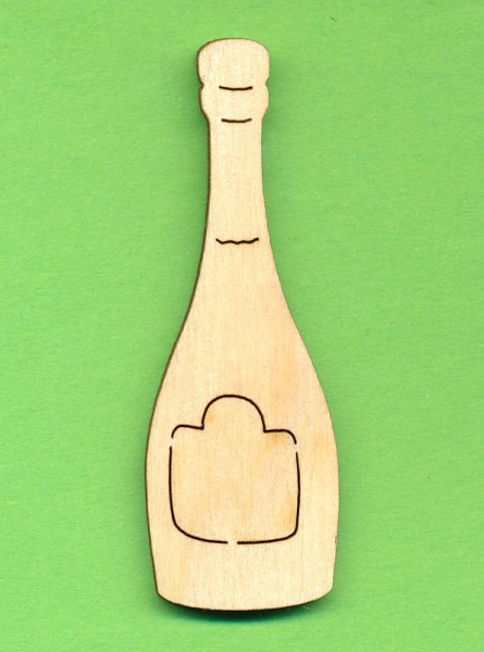 Holz-Deko Sektflasche 6cm