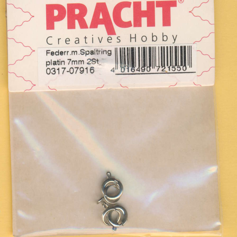 0317-07916 Federring mit Spaltring 7mm platin 2 Stück