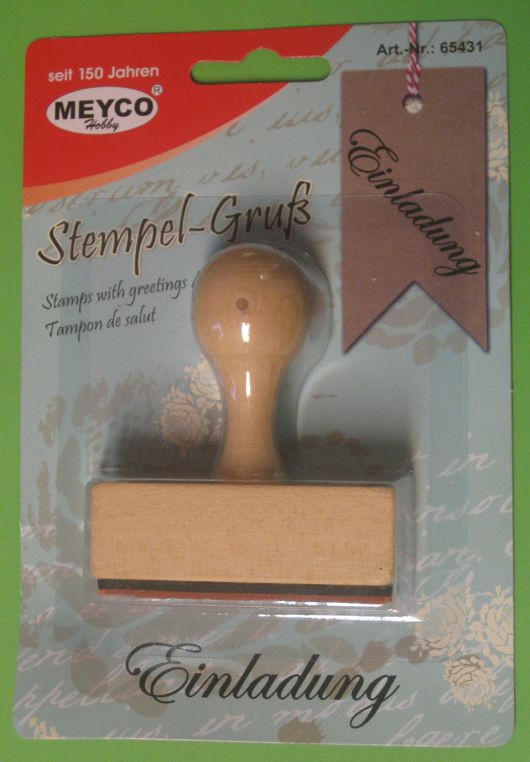 65431 Holzstempel Einladung 1 60x13mm