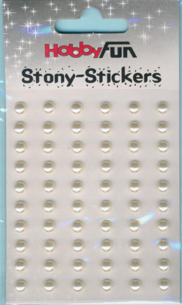 3451788 Wachs Halbperlen Stony Stickers 6mm creme 60 Stück