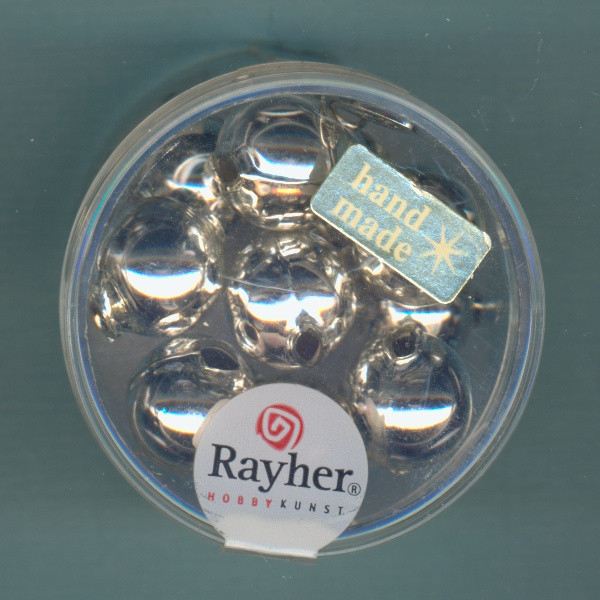 1480522 Glas Rundperlen 12mm silber 10 Stück