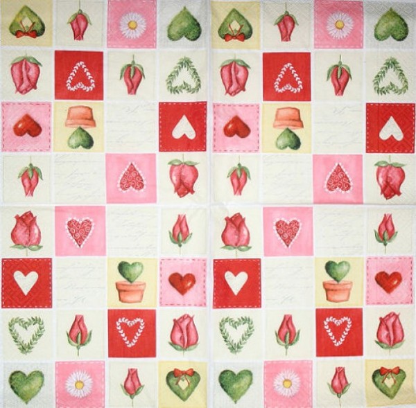 Serviette Love Puzzle bunt