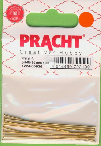 1224-60936 Nietstifte 60mm gold 10 Stück