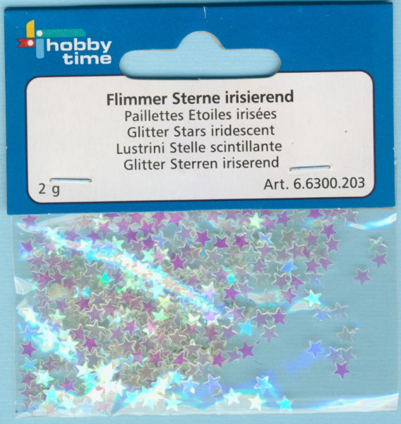 66300203 Streuteile Sterne 4mm irisierend 2g