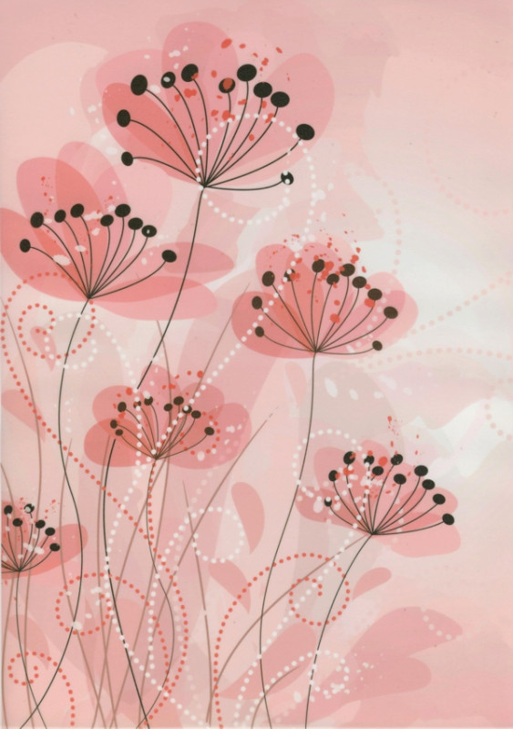005317 Transparentpapier A4 rosa Blüten