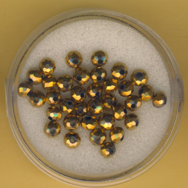 5073-04934 Glasschliffperlen Rondelle 3x4mm gold 35 Stück