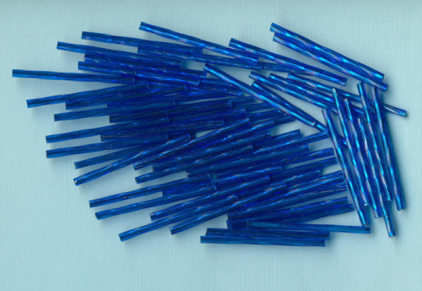 75070 Glasstifte 35mm blau Silbereinzug gedreht 16g