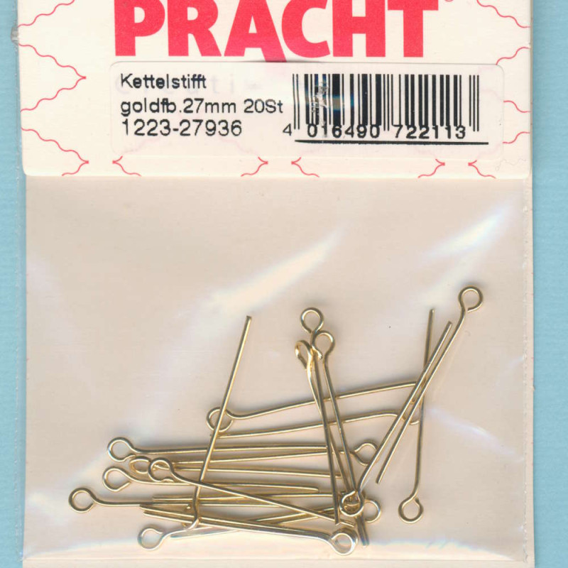 1223-27936 Kettelstifte 27mm goldfarben 20 Stück
