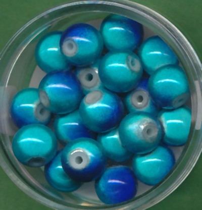 Miracle-Beads 8mm blau-weiß