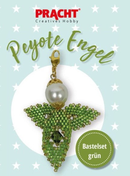 013805035 Bastelset Peyote Engel hellgrün goldfarben 5cm