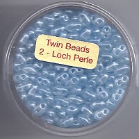 967105184 Glasperlen Twin Beads 2,5x5mm aqua pearl 12g
