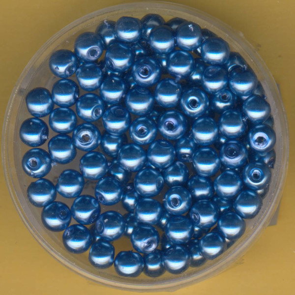 0760-04244 Glaswachsperlen 4mm blau 100 Stück