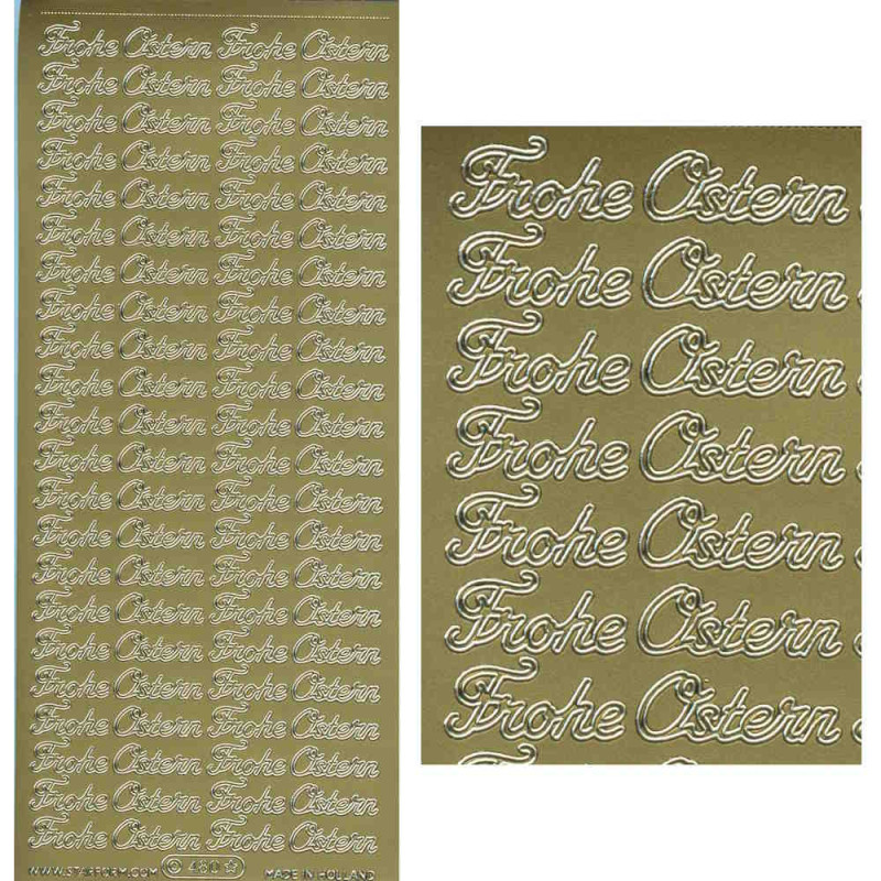 ls480g Sticker Frohe Ostern 3 gold