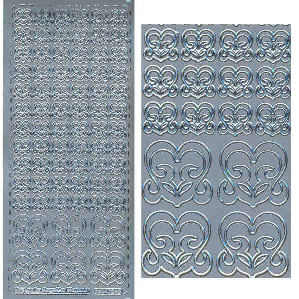 pu243s Sticker Herzen 7 silber