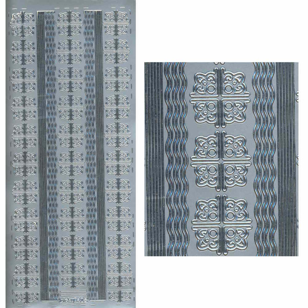 pu405s Sticker Ecken und Linien 5 silber