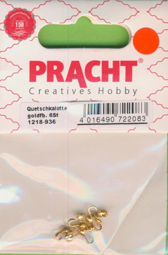 1218-936 Quetschkalotten 3mm gold 6 Stück