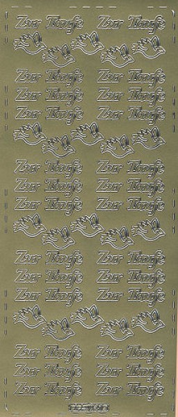 pu419g Sticker Zur Taufe 2 gold