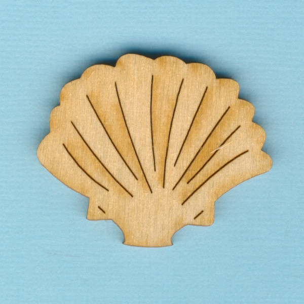 maj7004 Holz Deko Jakobsmuschel 4cm