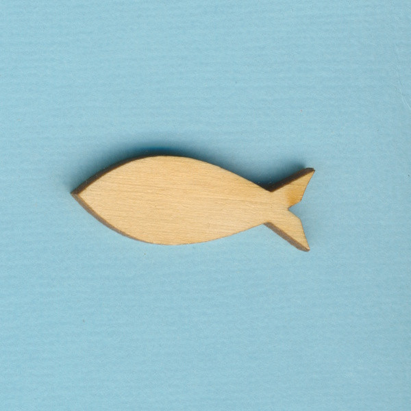 kfh3530 Holz Deko Fisch geschlossen 3cm