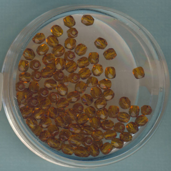 0730-03204 Glasschliffperlen 3mm rauchtopas transparent 100 Stück