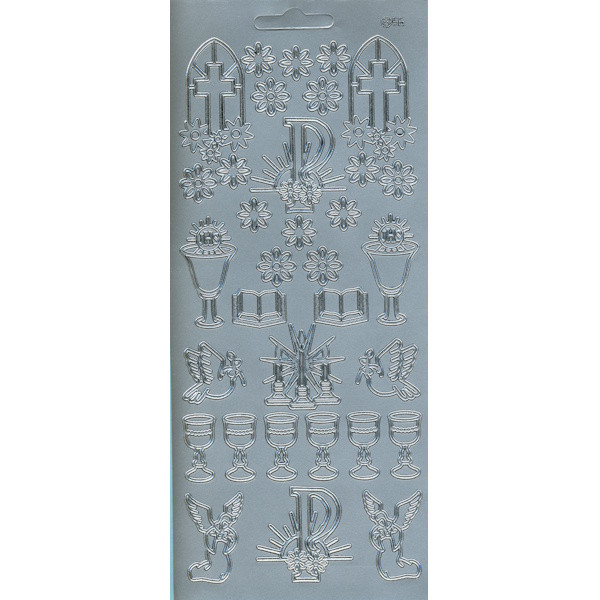 56s Sticker Kommunionmotive silber