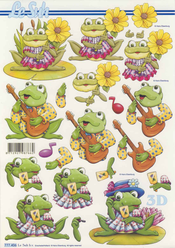 777.406 3D Motivbogen A4 Froggys