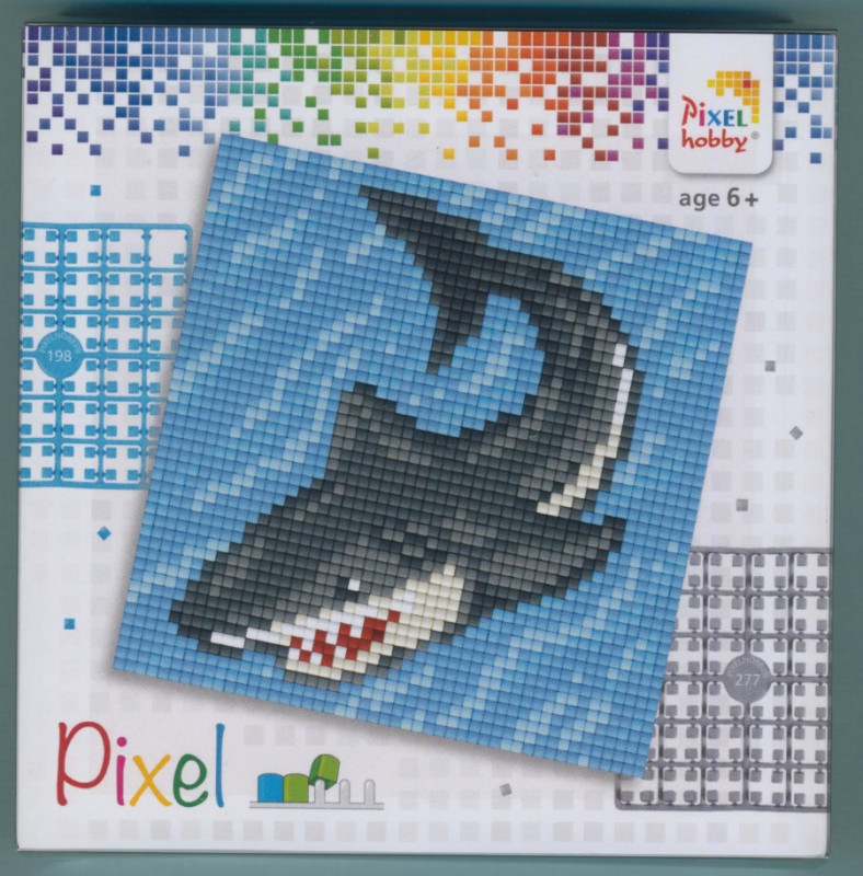 px44005 Pixelhobby Set 4 kleine Basisplatten Hai