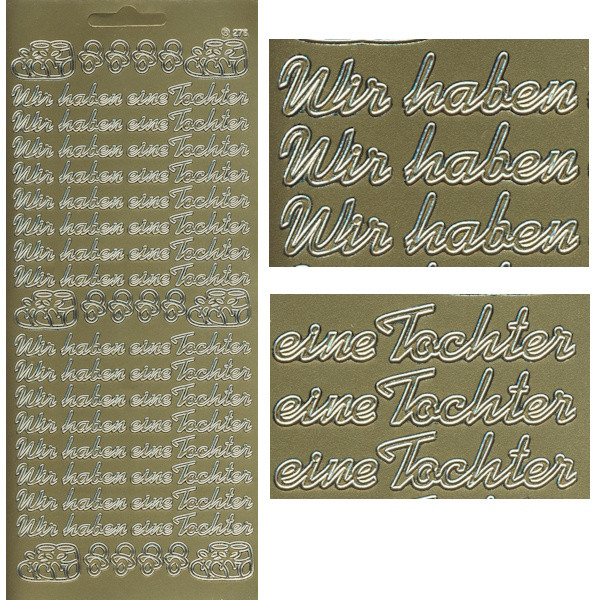 cl278g Sticker Wir haben eine Tochter gold