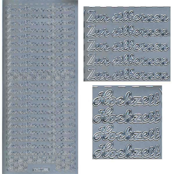 pu355s Sticker Silberhochzeit silber