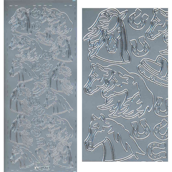 pu478s Sticker Pferde 4 silber