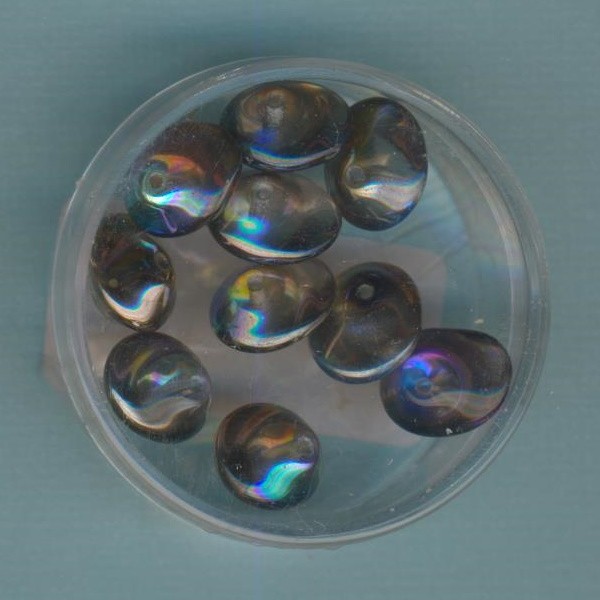 13801w_Ufo-Beads-7x11mm-luster-rainbow-10-Stück