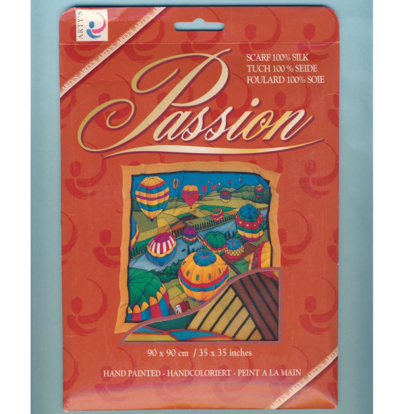 psc267 Handbemaltes Seidentuch Flying 90x90cm