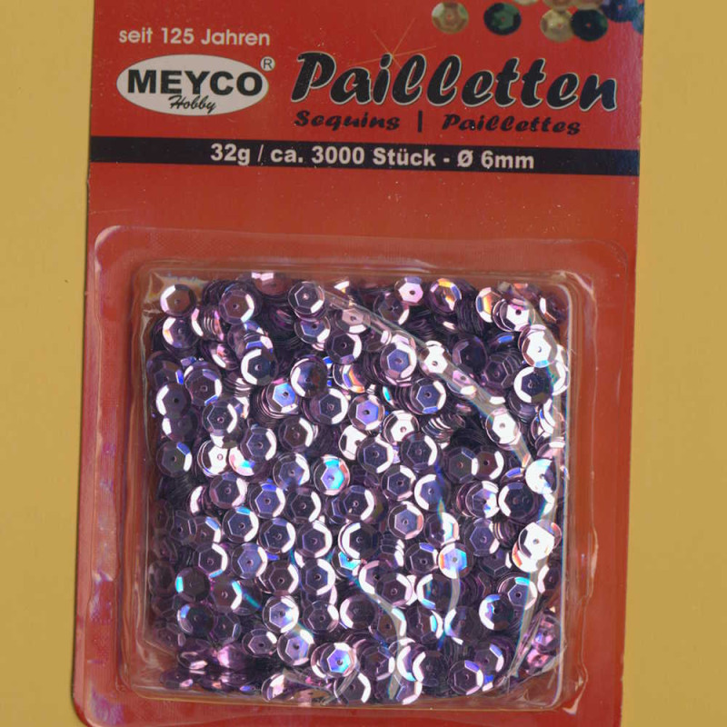 203-07 Pailletten gewölbt 6mm lila 32g