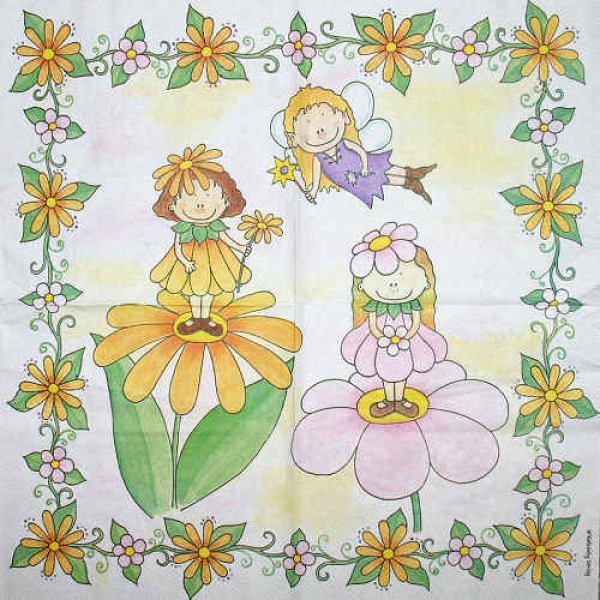 Serviette Blumenkinder