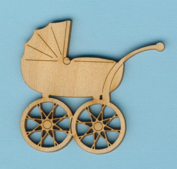 byh5606 Holz Deko Kinderwagen 60mm