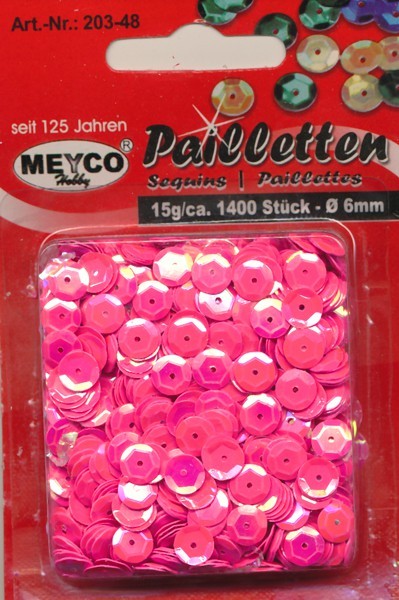 20348 Pailletten gewölbt 6mm pink 15g