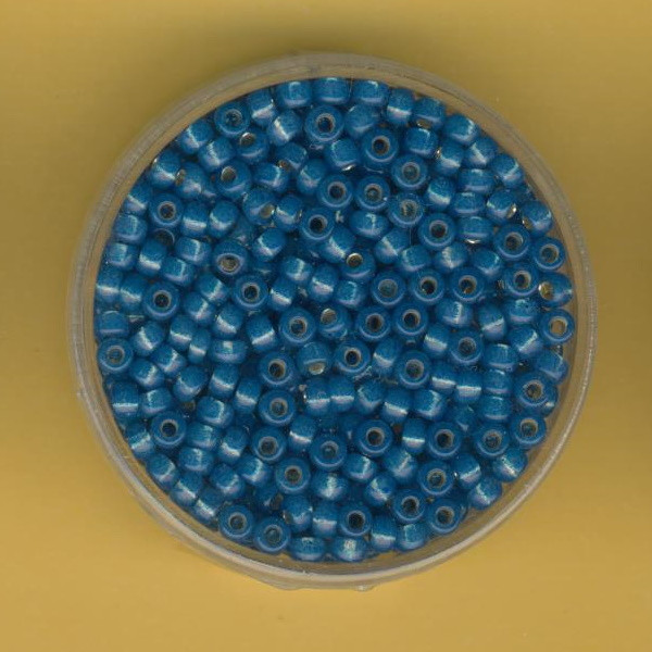 600648 Miyuki Rocailles 8/0 3mm denim blue Silbereinzug Alabaster 13g