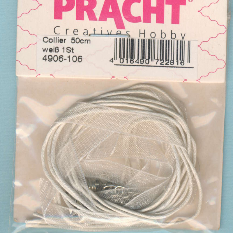 4906-106 Collier 4-reihig 50cm mit Verschluss weiß