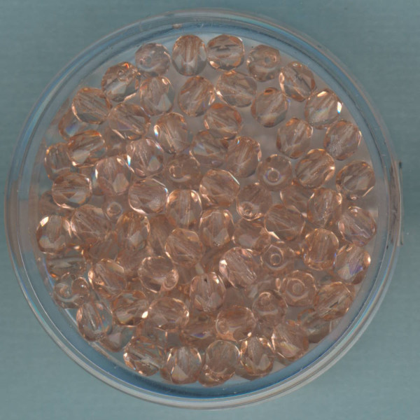 0730-04154 Glasschliffperlen 4mm transparent rosalin 100 Stück
