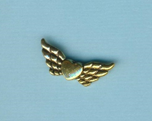 2480505 Metallzierteil Flügel Herz 23mm gold