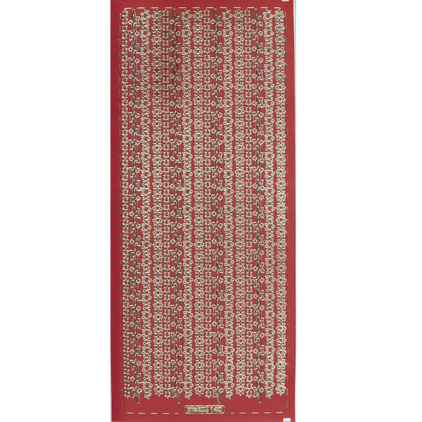 pu140rg Sticker Sternenborten 2 rot gold