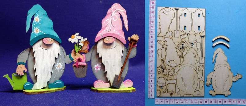 whh2210sb Holz-Deko Wichtel-Pärchen 10cm