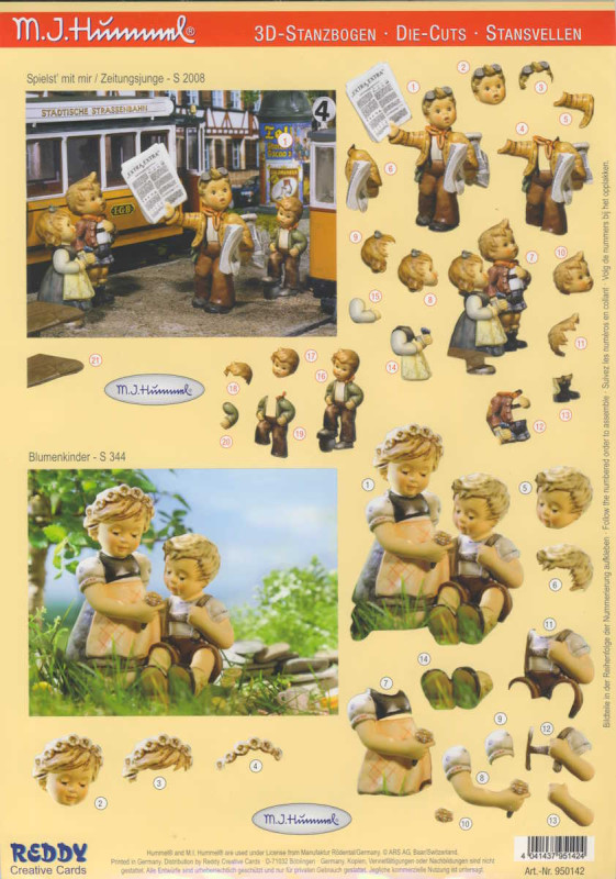 950142 3D Stanzbogen A4 M I Hummel Spielst mit mir