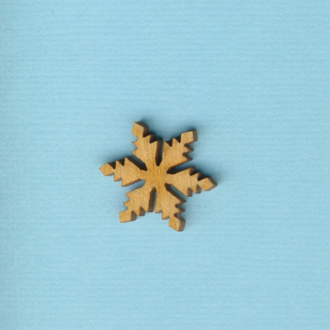 ich0302 Holz Deko Schneeflocke 2cm