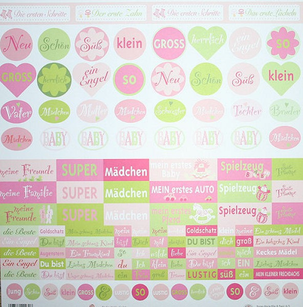 78633262 Scrapbook Papier Geburt Mädchen 30,5x30,5cm