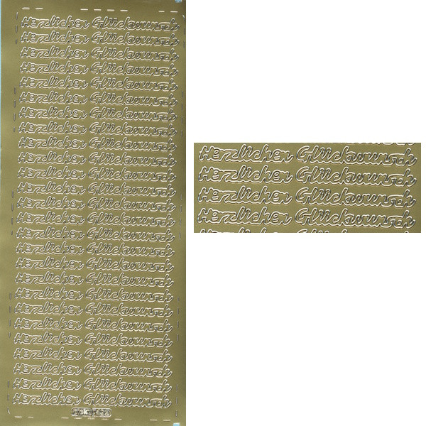 pu492g Sticker Herzlichen Glückwunsch 10 gold