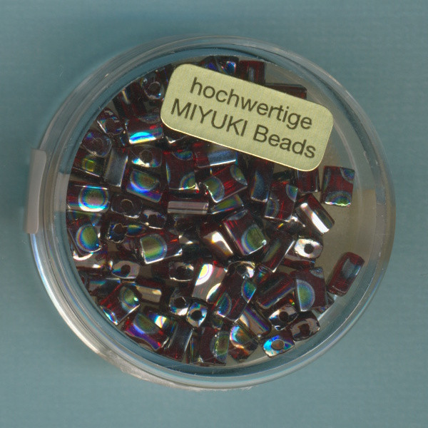 967005244 Glasperlen Rechteck 5mm rot AB 7g